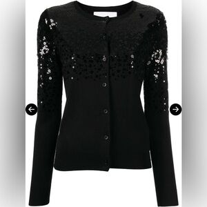Carolina Herrera Black Sequin Cardigan ( authentic)